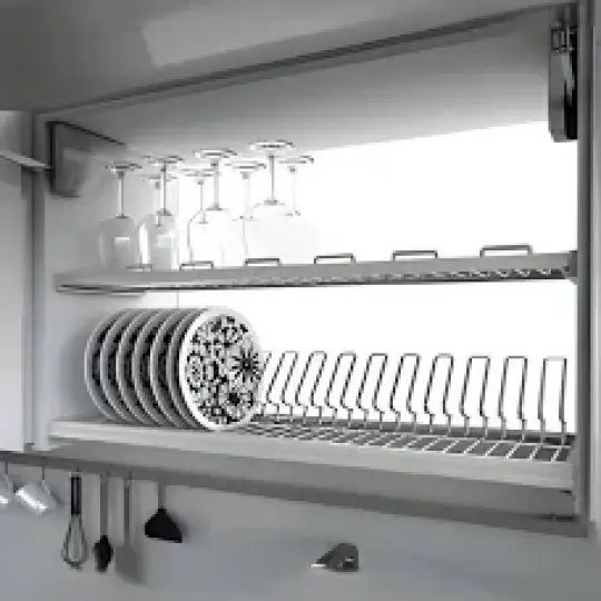 Kệ chén inox âm tường nhôm 304