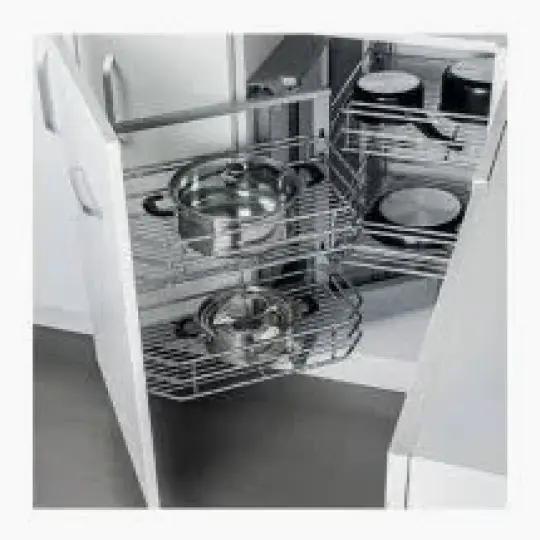 Rổ kéo góc liên hoàn Euromax inox mờ 304 cao cấp C4R